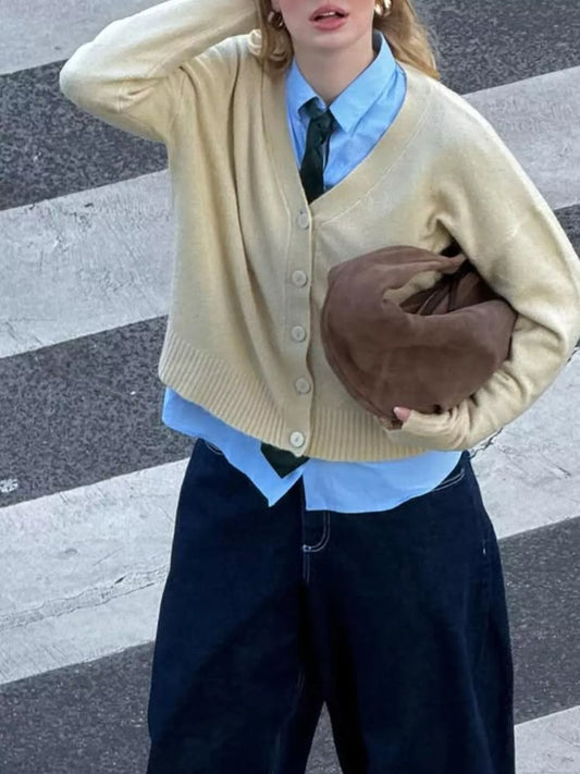 Sarah Express Women's Casual Knit Button-Down Cardigan