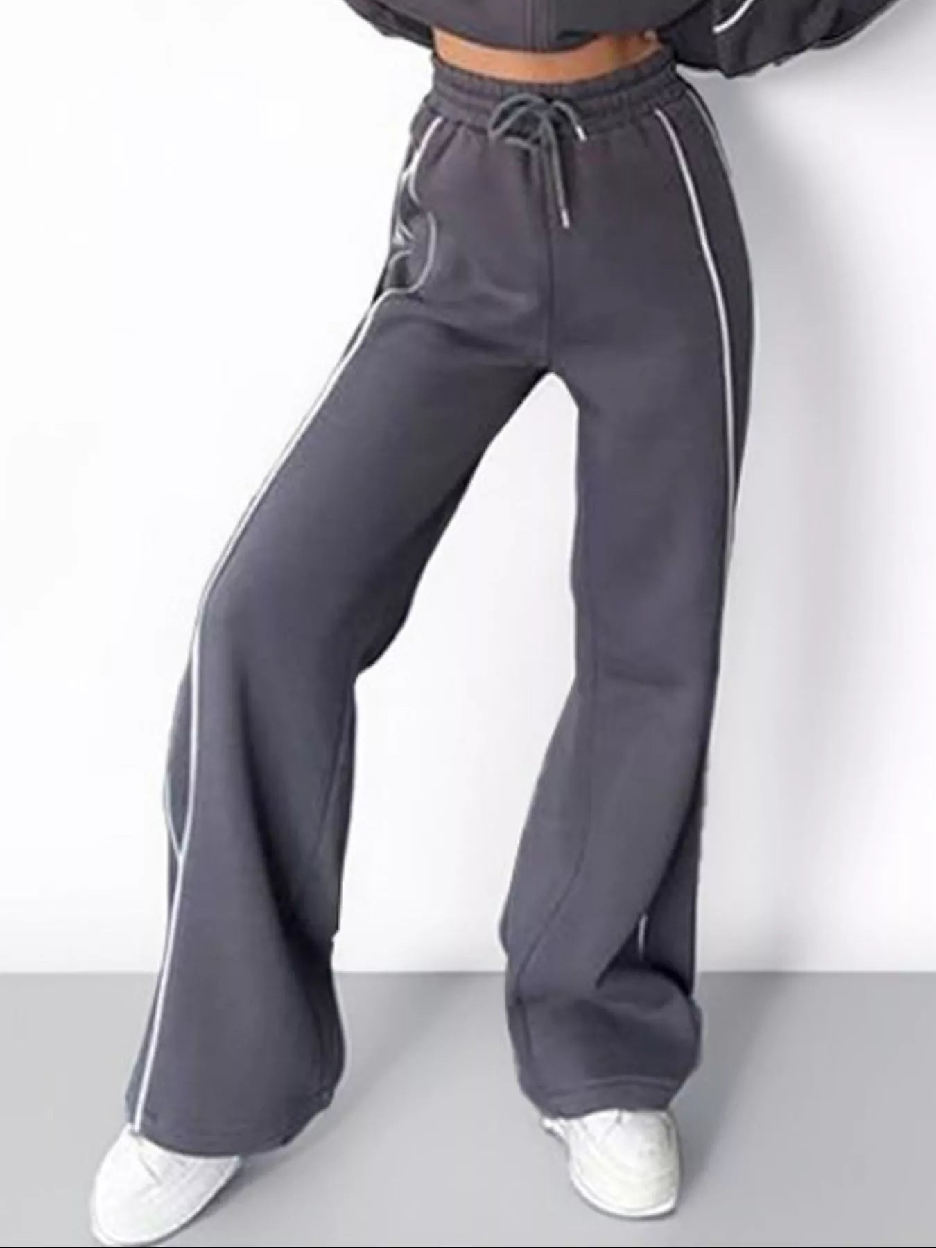 Sarah Express Women's Full Size Zip Up Long Sleeve Top and Pants Set Plus Size