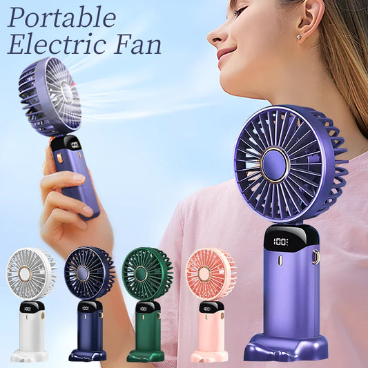 Sarah Express Portable Neck Fan USB Rechargeable Handheld Mini Fan 5 Speed Foldable Outdoor Cooling Fan