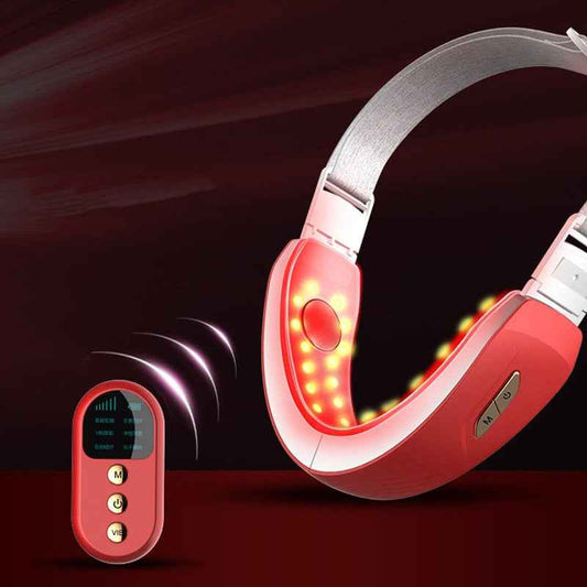 Sarah Express LED Facial Lifting Device with EMS Technology - V-Line Chin Lift Belt with Photon Therapy