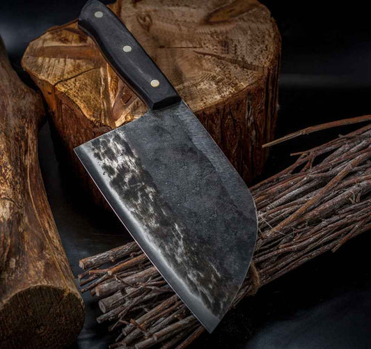 Sarah Express Premium Hand-Forged Stainless Steel Chef's Cleaver - Professional Kitchen Knife