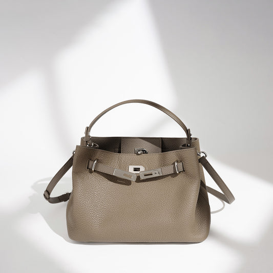 Sarah Express Genuine Leather Crossbody Tote Kelly Bag - Women's Handbag with Double Shoulder Straps