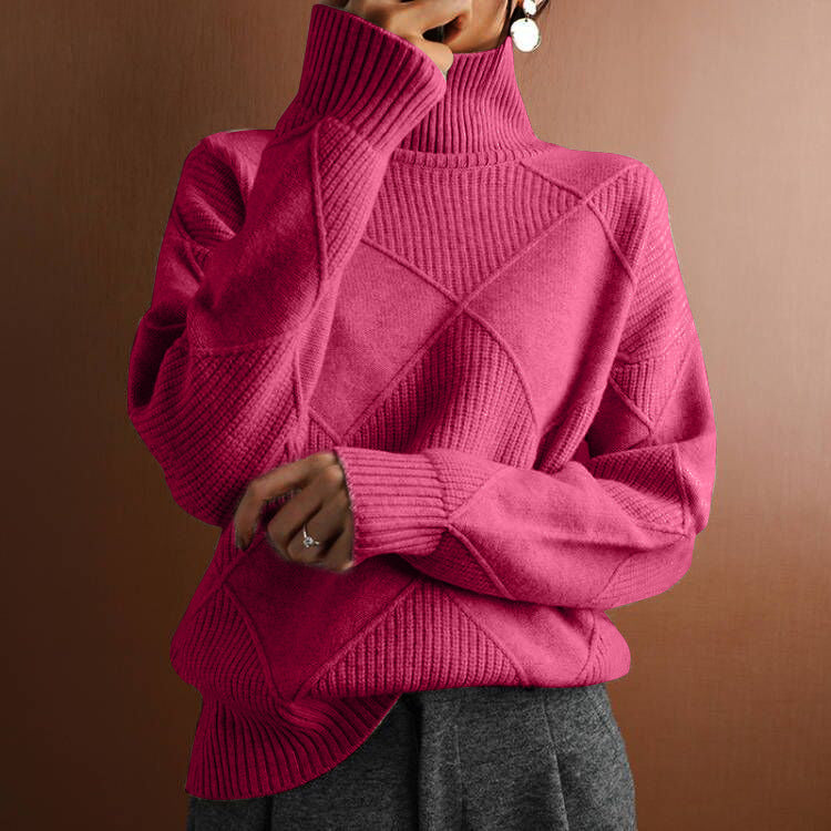 Sarah Express Women's Long Sleeve Knit Sweater Collage Splice Design