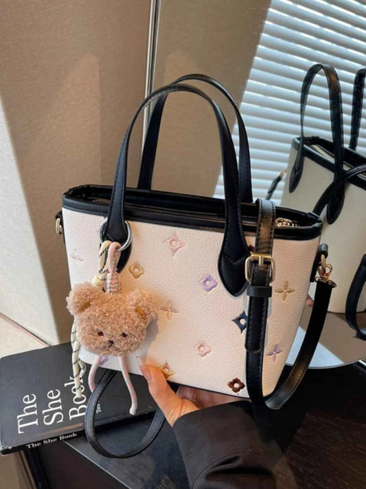 Sarah Express Women's Embroidered Pattern Crossbody Bag - Mini PU Leather Shoulder Bag