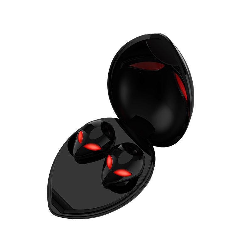 Sarah Express Starman Alien Design Bluetooth 5.0 Wireless Earbuds LED Charging Case Black