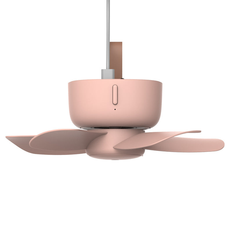 Sarah Express USB Powered Ceiling Fan with Remote Control - 4 Speed Portable Hanging Fan for Camping Tent Bedroom Pink