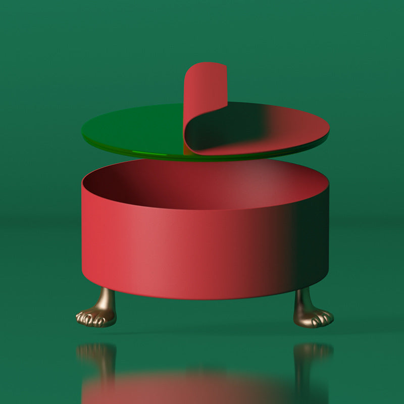 Sarah Express Modern Entryway Organizer Storage Box with Lid - Multi-Purpose Home Organization Red