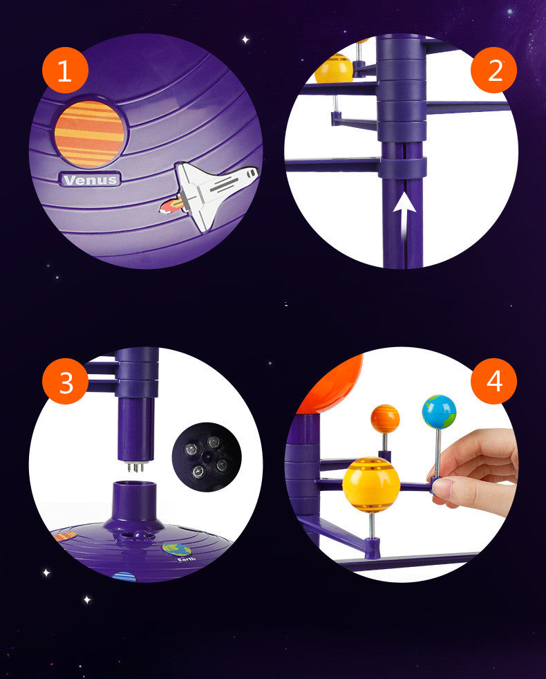Solar System LED Projector - DIY Planetarium Model with Voice Control & Music Player for Kids STEAM Education