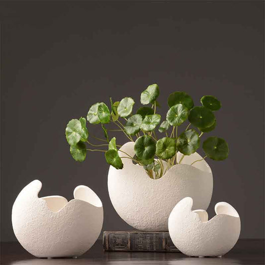 Sarah Express Modern White Ceramic Vase - Minimalist Home Decor for Living Room & Desktop