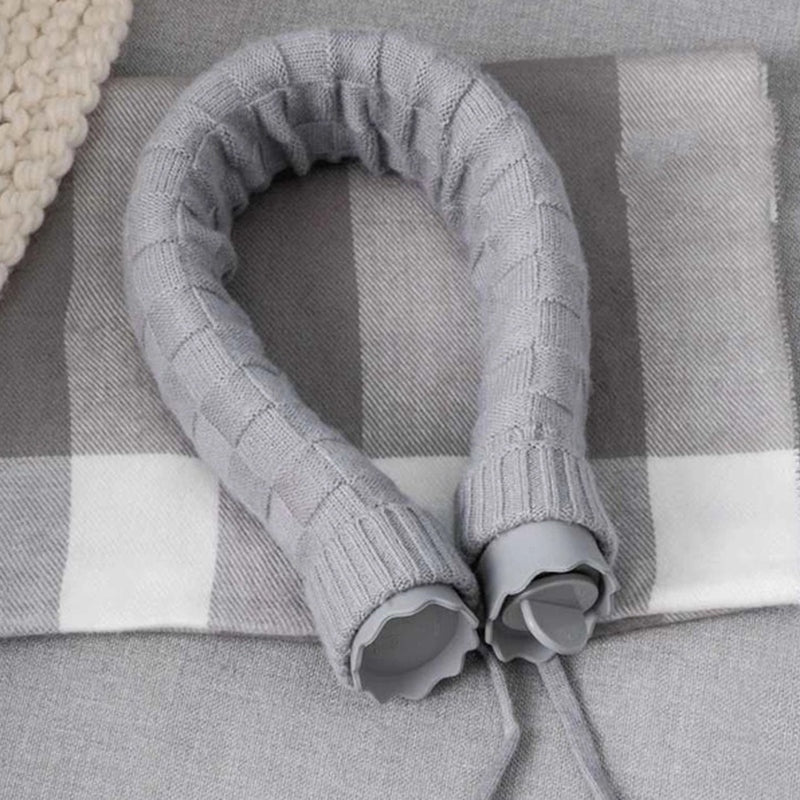 Sarah Express U-Shape Hot Water Bag Neck Shoulder Warmer with Knitted Cover - 710ml Silicone Heat Therapy Grey