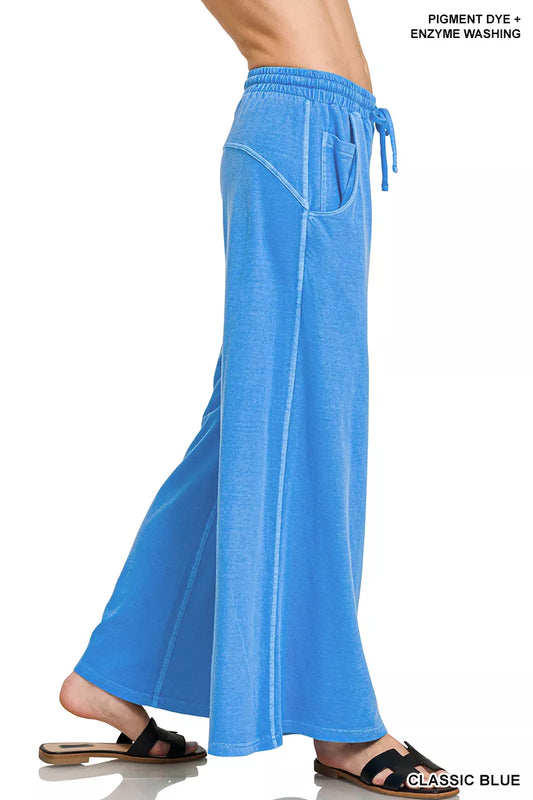 Sarah Express Women's French Terry Pigment Dye & Enzyme Wash Pants