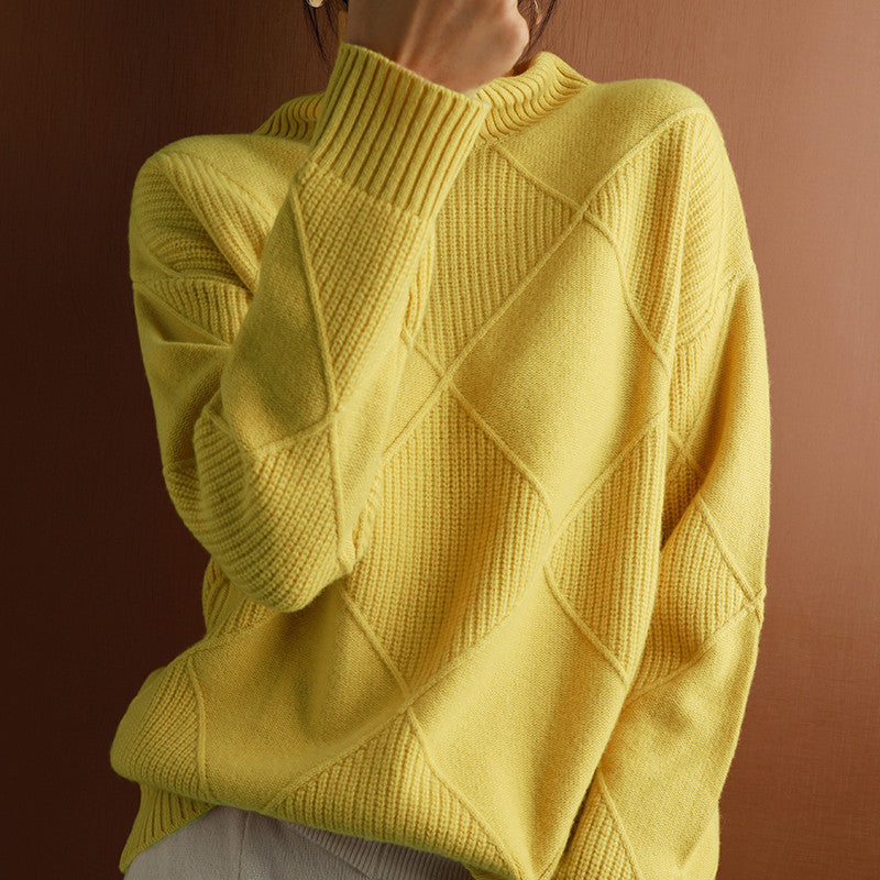 Sarah Express Women's Long Sleeve Knit Sweater Collage Splice Design