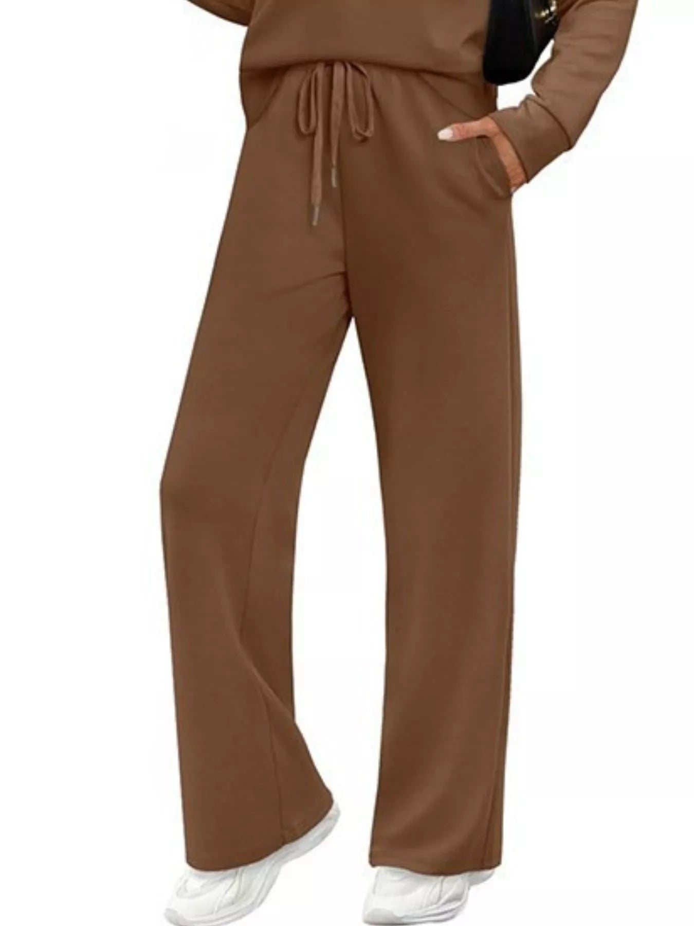 Sarah Express Women's Long Sleeve Round Neck Top and Pants Set