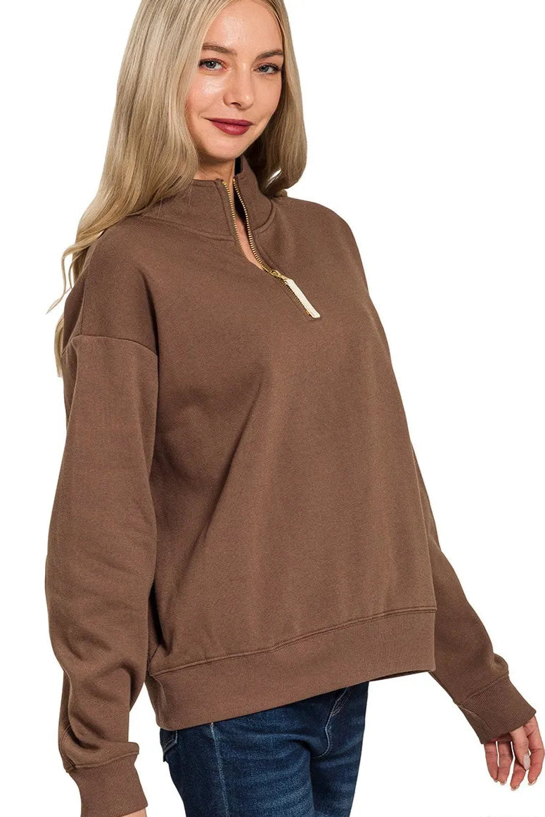 Fleece Half Zip Sweatshirt