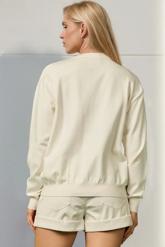 Sarah Express Women's Sequin Nutcracker Long Sleeve Sweater