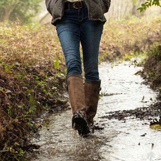 Sarah Express Women's Waterproof PU Leather Ankle Boots – Belt Buckle Round Toe Thick Sole High-Top