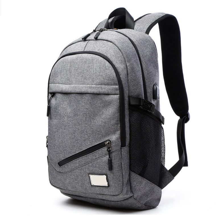 Sarah Express Anti-Theft USB Charging Laptop Backpack – Water-Resistant Nylon Travel Bag with Shoulder Straps Gray