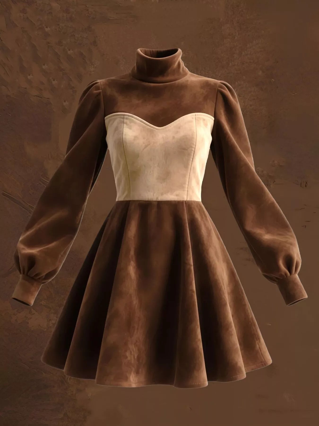 Sarah Express Women's Turtleneck Long Sleeve Mini Dress