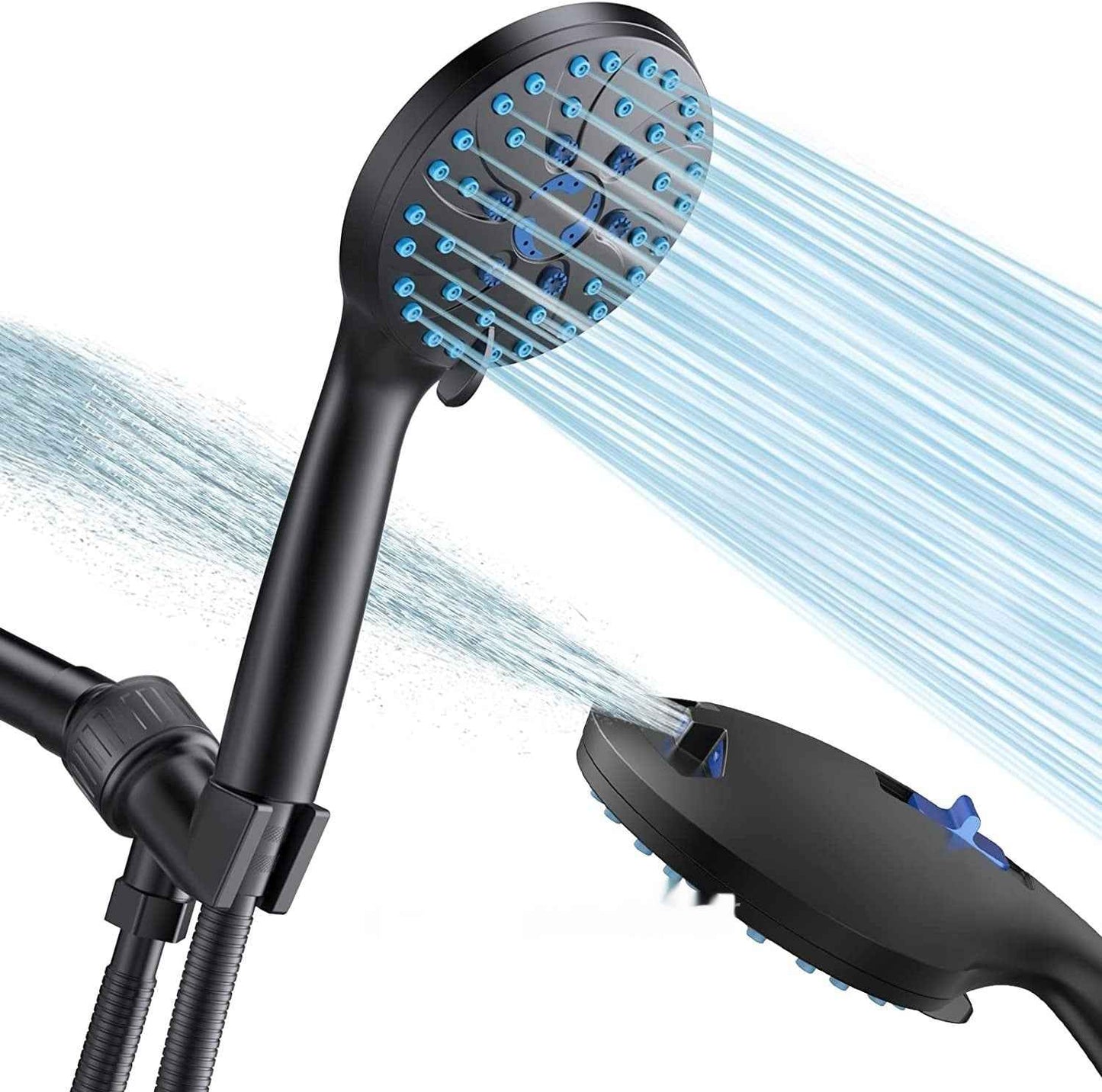 Sarah Express High Pressure Handheld Shower Head with 5 Spray Settings - Adjustable Multi-Function Bathroom Shower Elegant Black