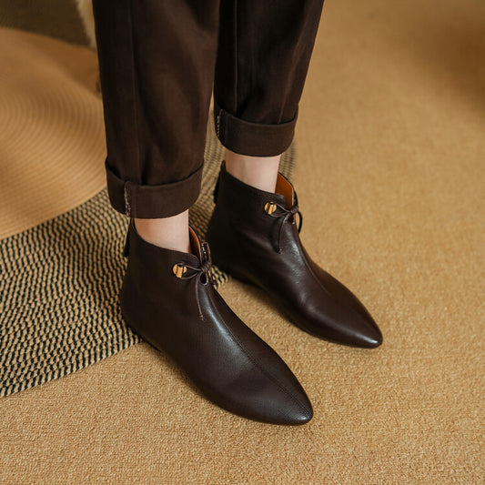 Sarah Express Women's Sheepskin Ankle Boots – Waterproof Soft Sole Casual Boots | Black & Brown