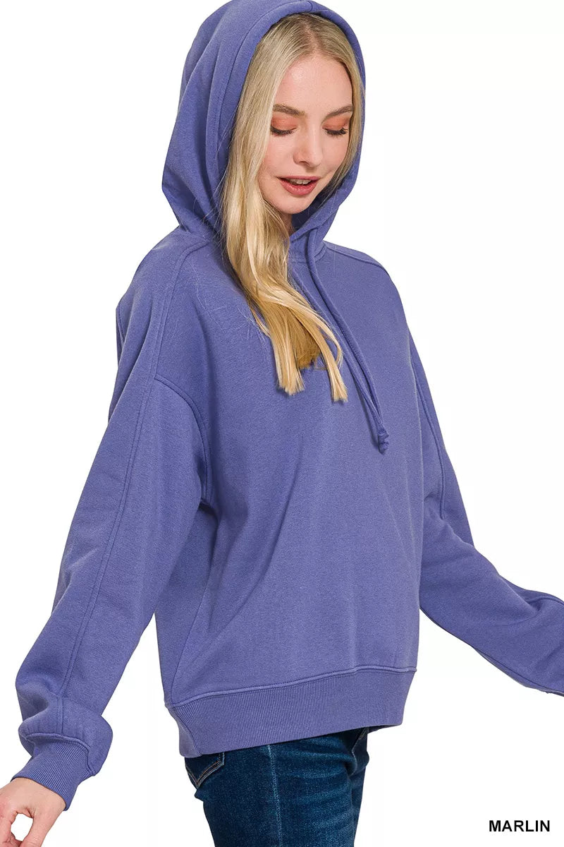 Sarah Express Women's Drawstring Relaxed Fit Fleece Hoodie