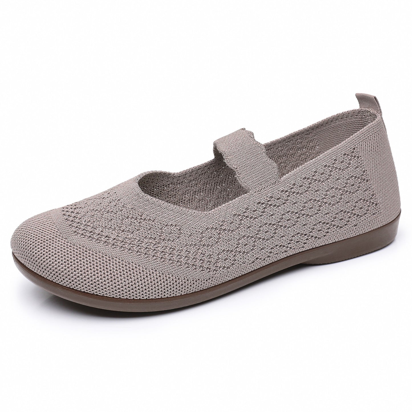 Sarah Express Breathable Slip-On Soft-Soled Non-Slip Casual Flat Shoes Khaki