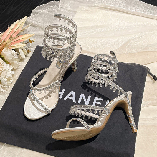 Sarah Express Women's High Heel Stiletto Sandals - Round Toe Evening Dress Shoes | Sarah Express