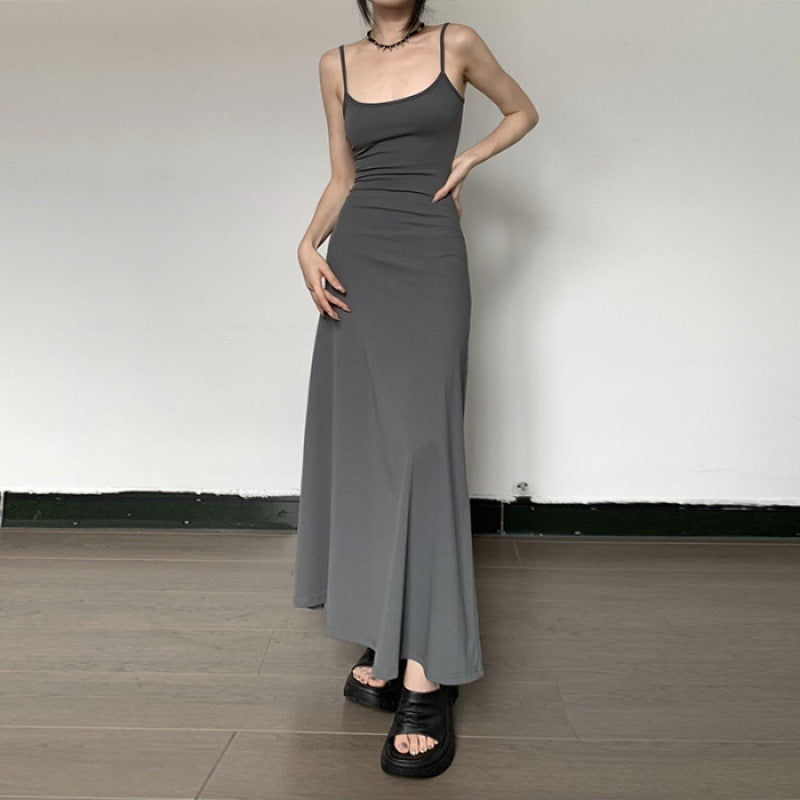 Sarah Express Women's High Waist Slim Fit Cami Strap Maxi Dress