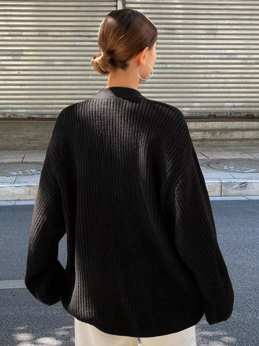 Sarah Express Women's Oversized Knit Button-Down Cardigan