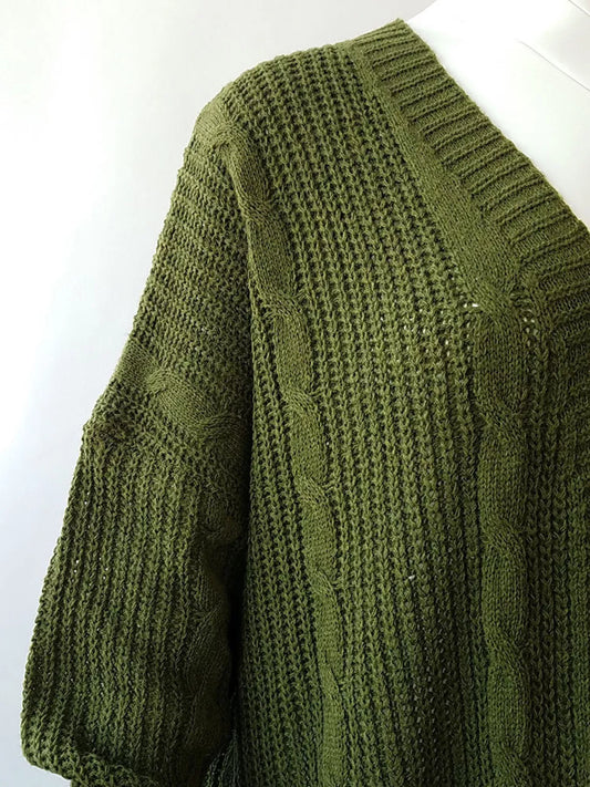 Sarah Express Women's Chunky Knit Open Front Cardigan - Cozy Oversized Plus Size Sweater