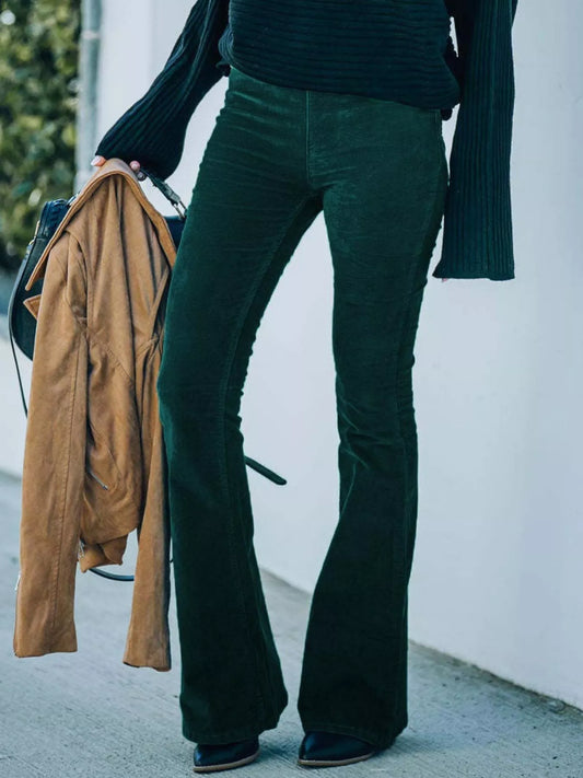 Sarah Express Women's Corduroy Flare Pants Plus Size