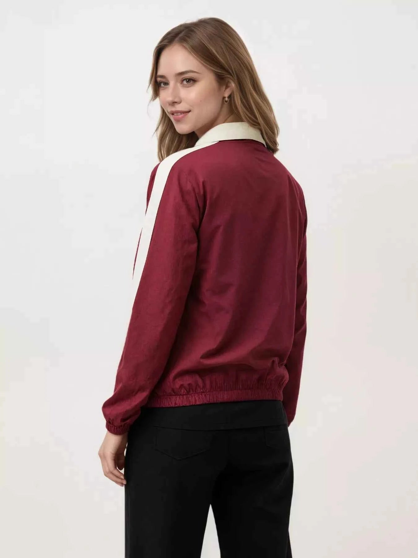 Sarah Express Women's Lightweight Zip-Up Jacket - Casual Polyester Outerwear