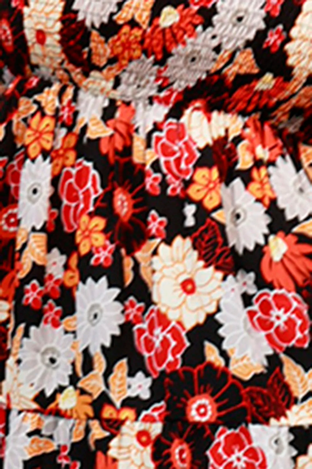 Sarah Express Women's Floral Smocked Balloon Sleeve Tiered Dress