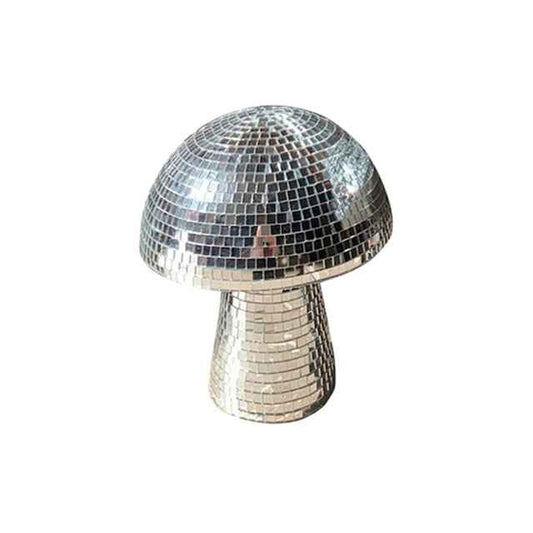 Sarah Express Handmade Glass Mushroom Disco Ball Mirror Ornament - Reflective Party Decor