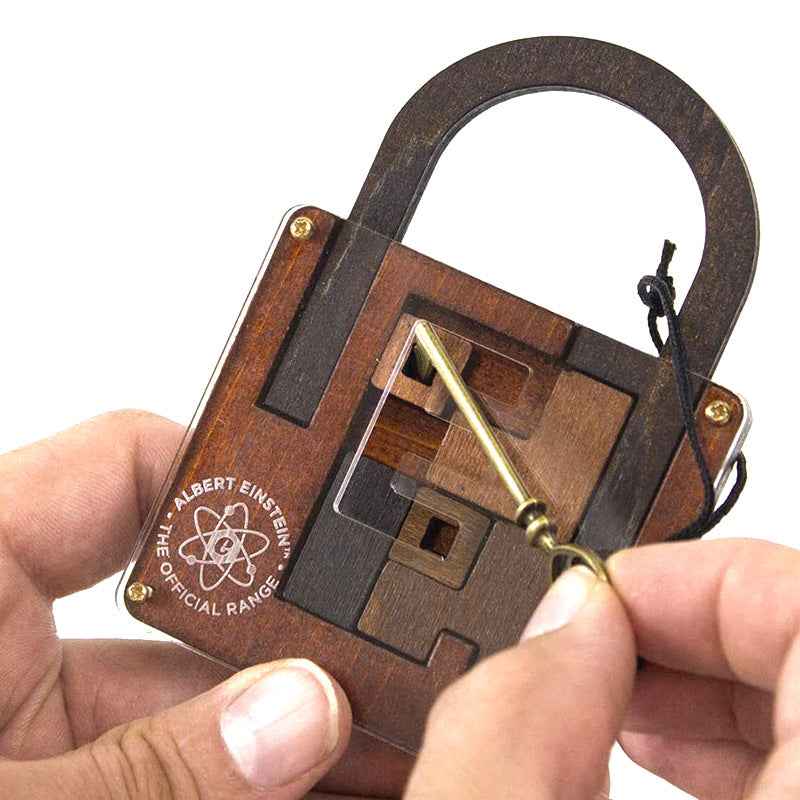 Sarah Express Einstein Lock Wooden Brain Teaser Puzzle - Premium 3D Logic Game Einstein lock