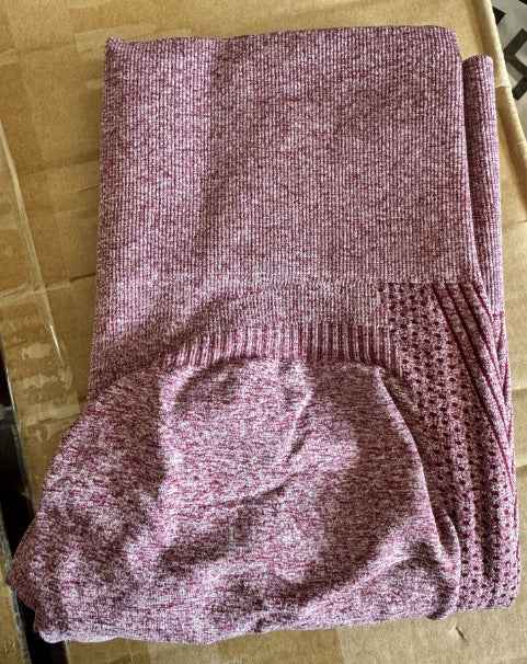 Sarah Express Women's High Waist Seamless Yoga Pants - Butt Lifting Workout Leggings for Gym & Fitness WineRed