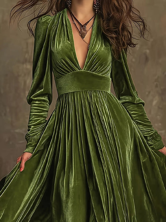 Sarah Express Women's Ruffled Hem Long Sleeve Dress