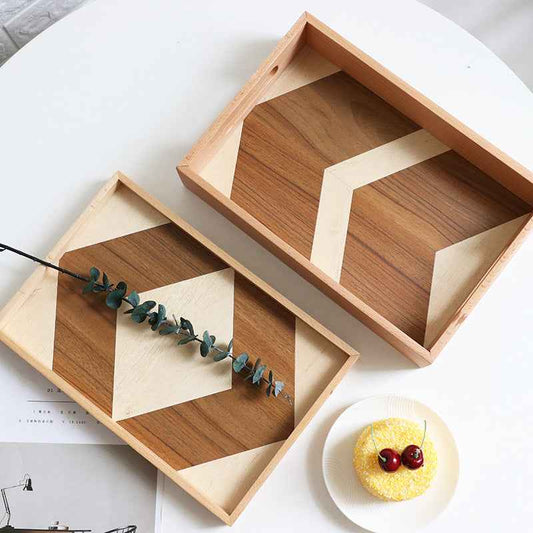 Sarah Express Wooden Cake Serving Tray - Premium Natural Wood Display Platter