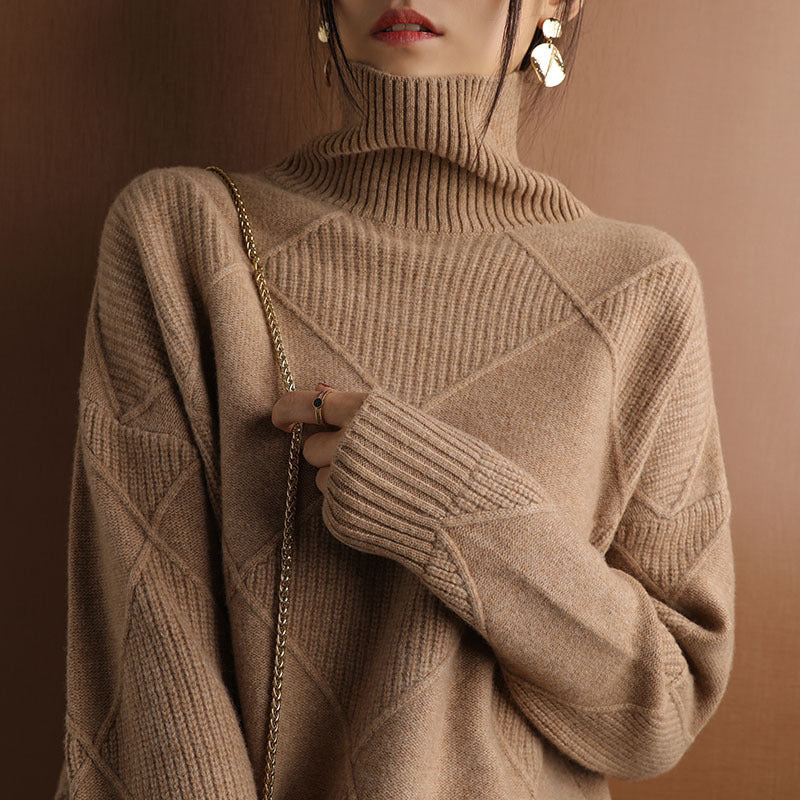 Sarah Express Women's Long Sleeve Knit Sweater Collage Splice Design
