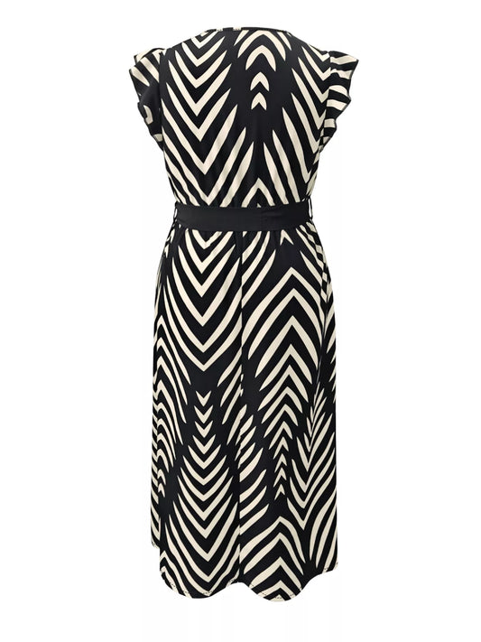 Sarah Express Women's Plus Size Chevron Print Wrap Maxi Dress