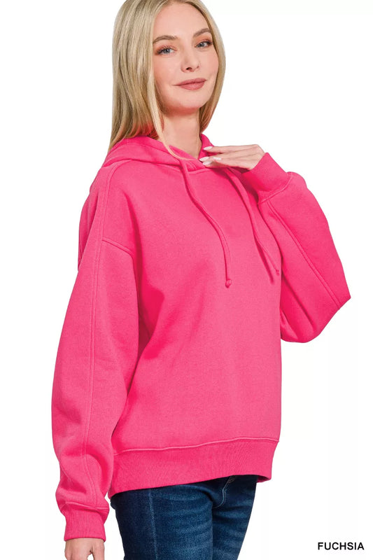 Sarah Express Women's Drawstring Relaxed Fit Fleece Hoodie