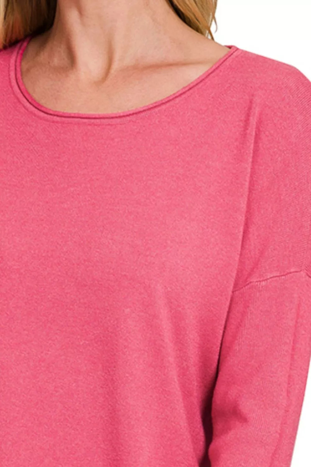 Sarah Express Women's Viscose Long Sleeve Front Pockets Sweater