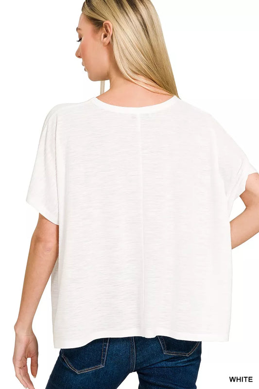 Sarah Express Women's Round Neck Short Sleeve T-Shirt - Relaxed Fit Casual Tee