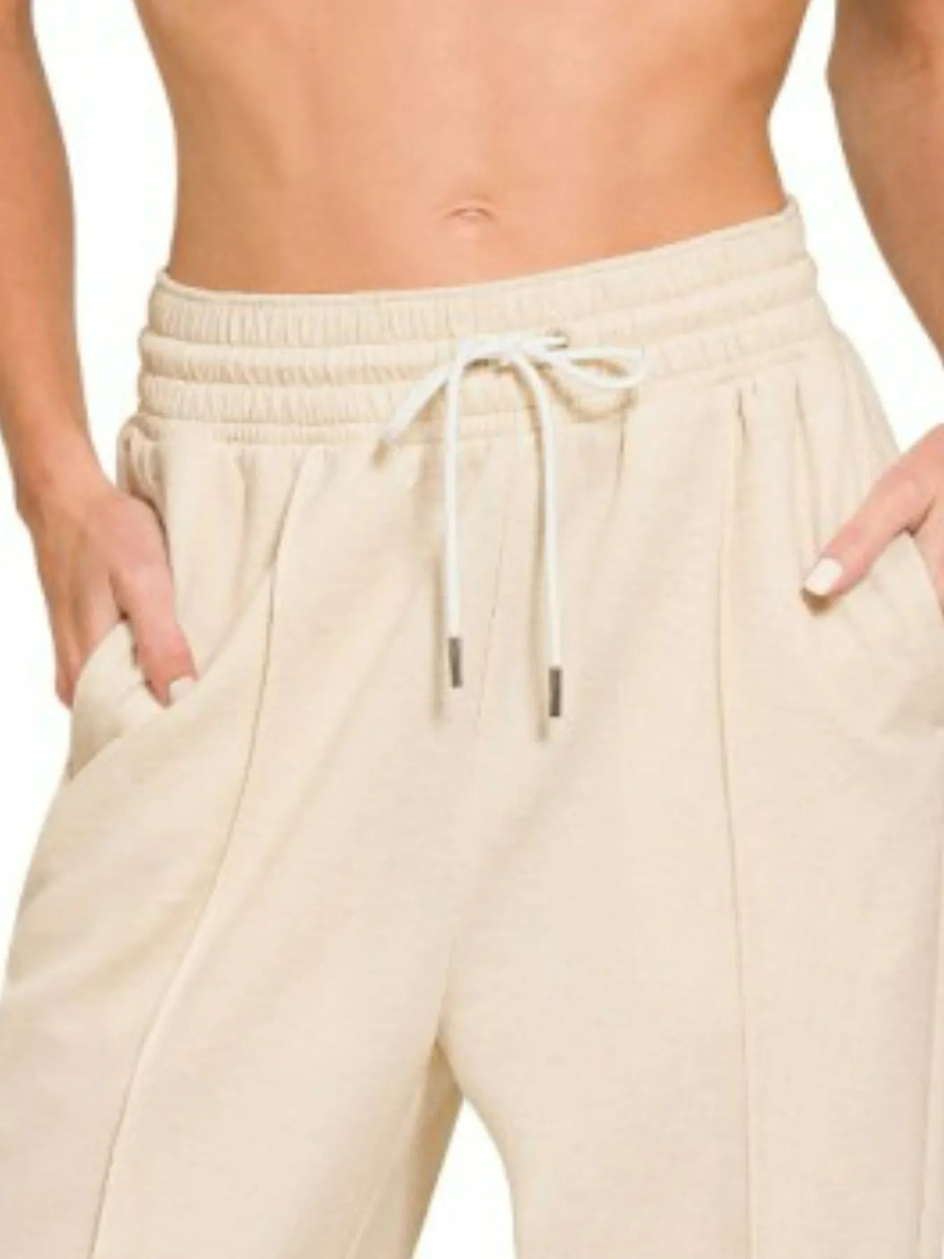 Drawstring Scuba Sweatpants with Pockets