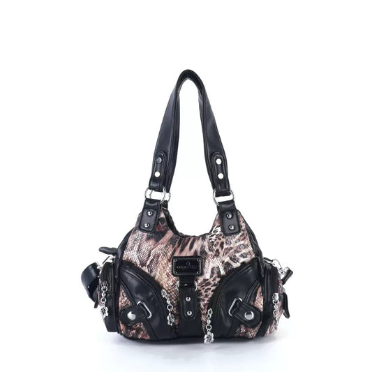 Sarah Express Cute Leopard-Print Post-Apocalyptic DIY Sassy One-Shoulder Bag Antique Finish Brown