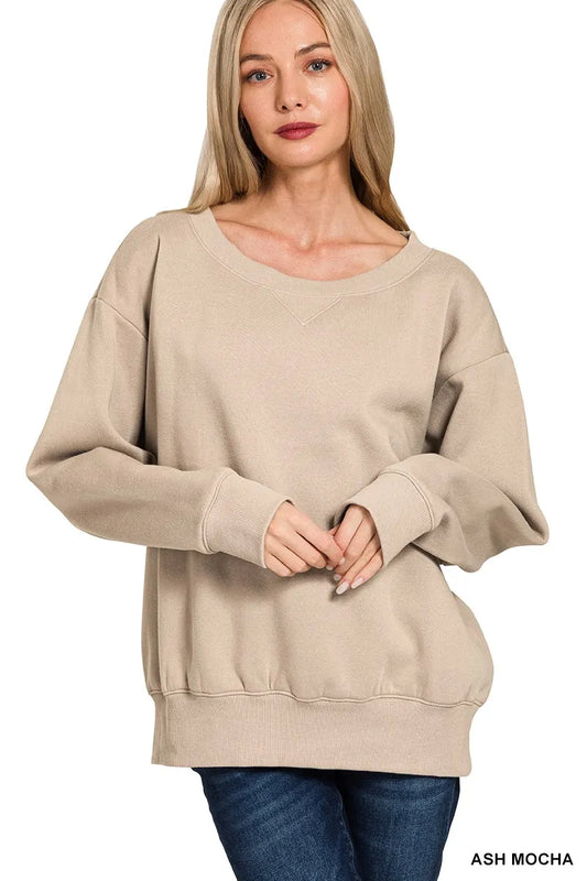 Sarah Express Women's Fleece Boat Neck Sweatshirt