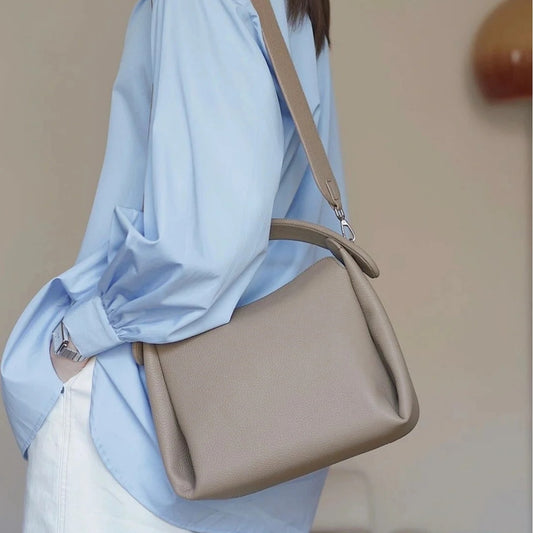 Sarah Express Women's Genuine Leather Box Bag – Niche Design Shoulder Tote