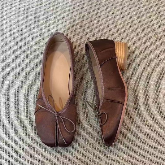 Sarah Express Women's Retro Ballet Flats - Low-Top Slip-On Comfort Shoes