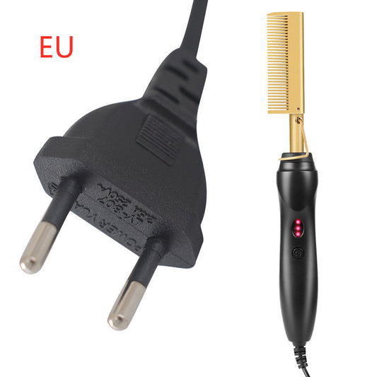 Sarah Express Electric Curling Comb Wet & Dry Hair Straightener Gold EU