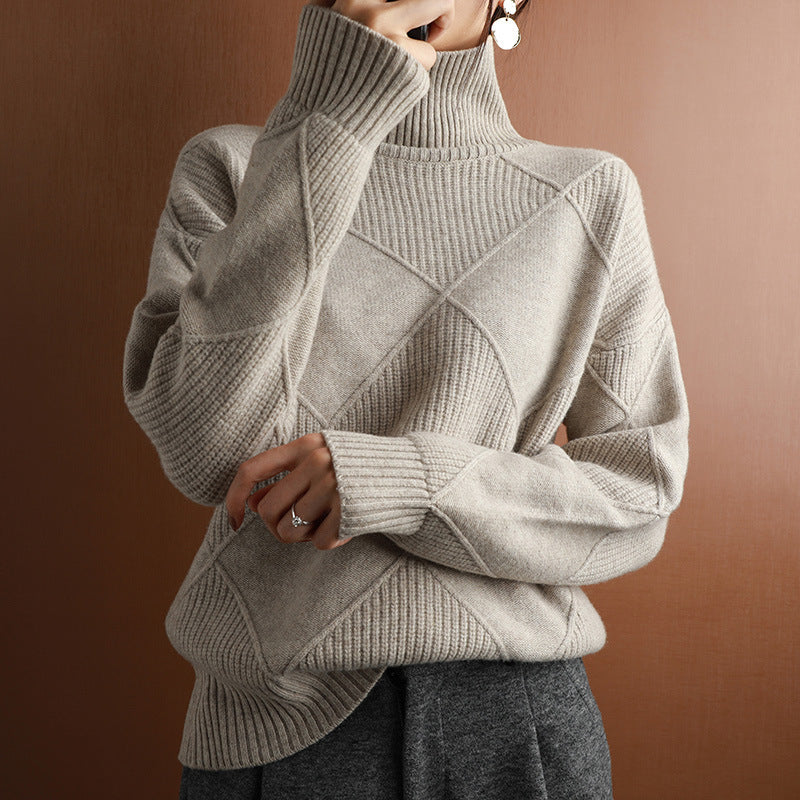 Sarah Express Women's Long Sleeve Knit Sweater Collage Splice Design
